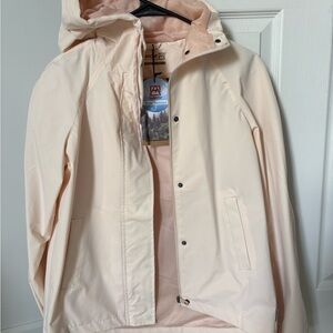 Light Pink Hooded Rain Jacket